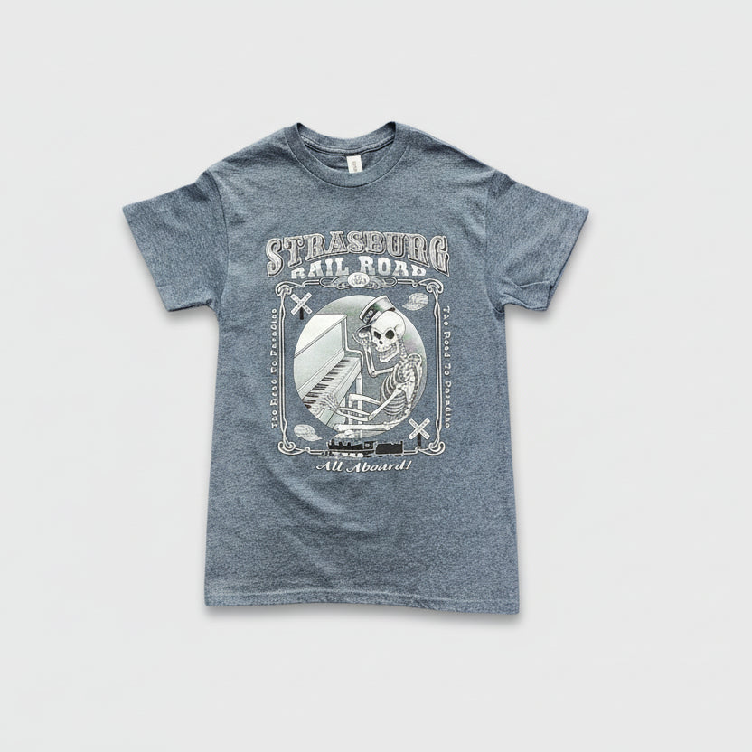 S/S T - SRR Piano Playing Skeleton AD/DK Heather