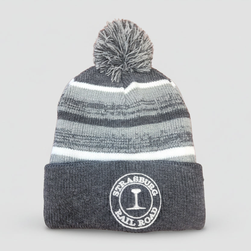 Fleece lined - Knit SRR Cuff/Patch w/Pom - Dark Heather w/Heather