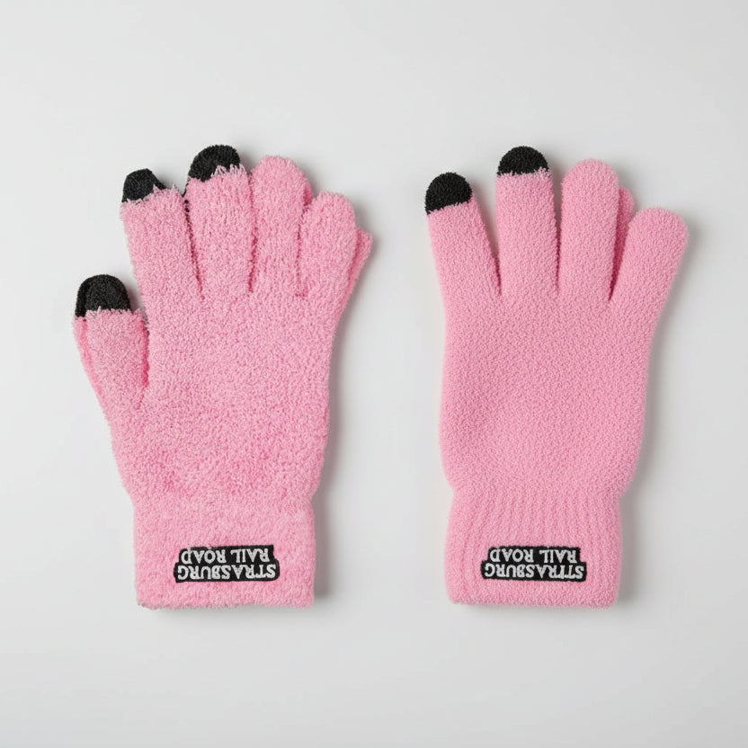 SRR - Adult Fuzzy Texting Gloves - Pink