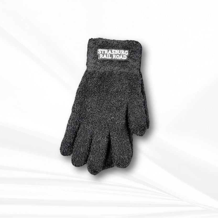 SRR - Adult Fuzzy Texting Gloves - Black