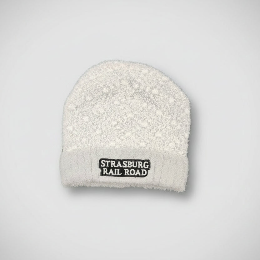 SRR - Rolled Beanie Fuzzy - Gray & White