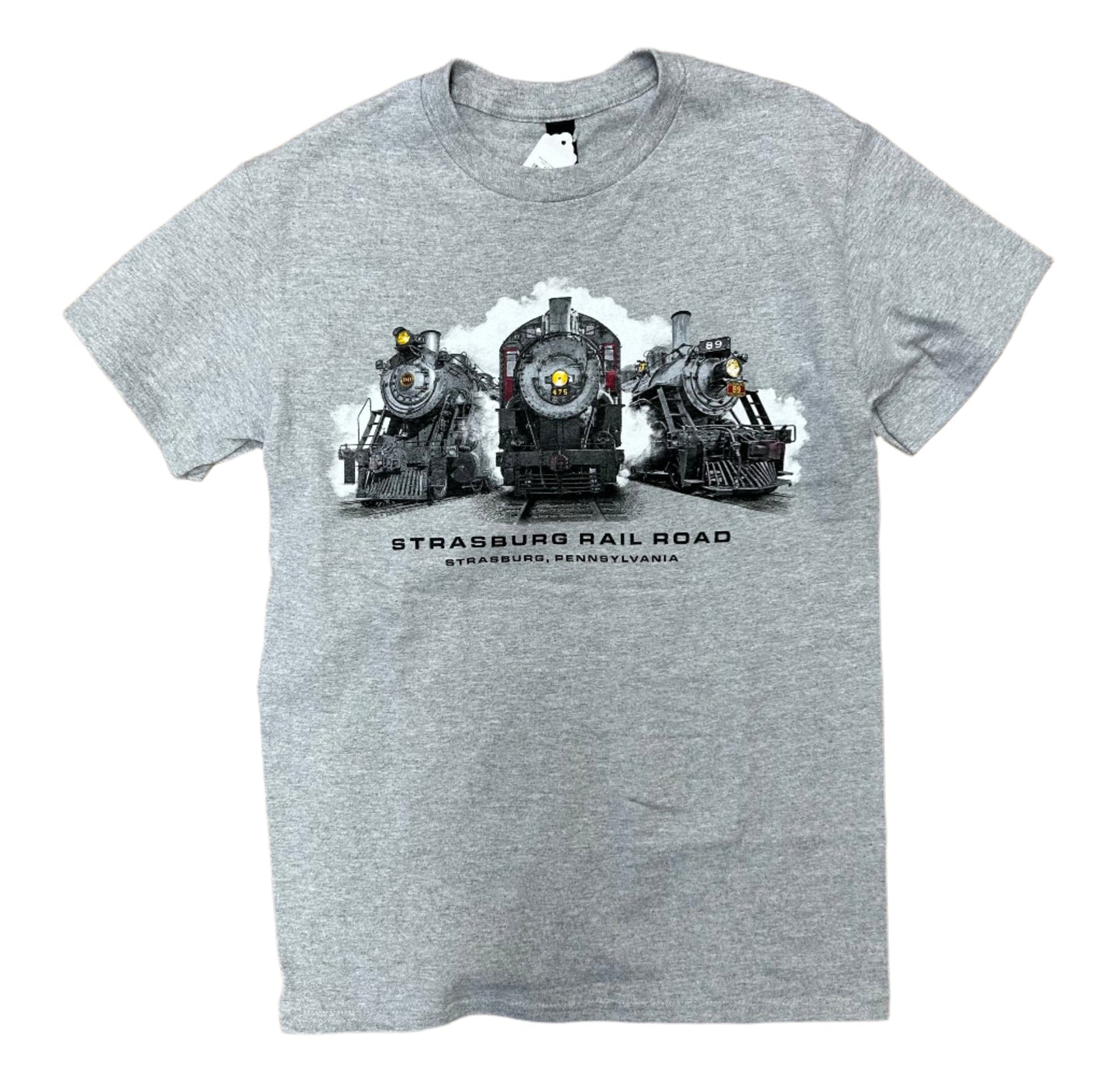 3Trains on Front of Shirt (Gray)