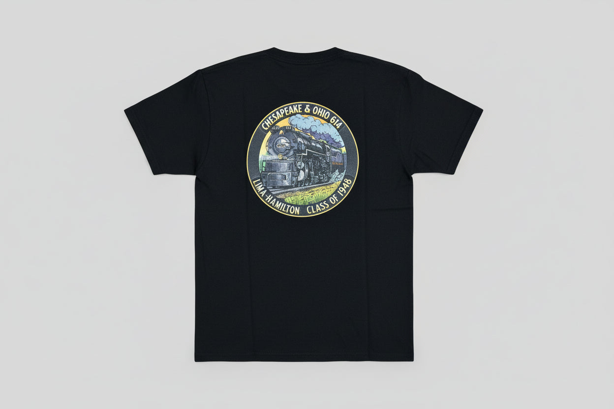 614 T-Shirt Black with Train on Back