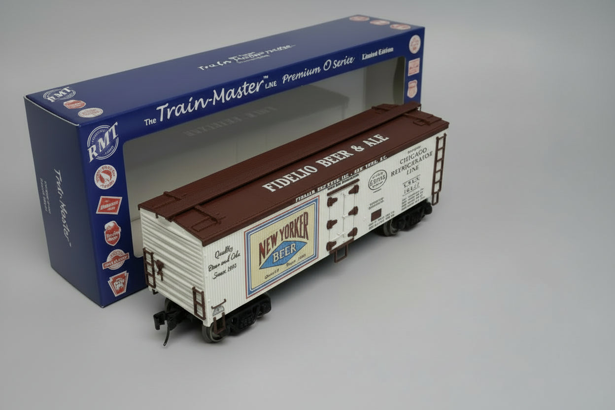 O Guage Trains Wood Side Reefer Car - New Yorker Beer
