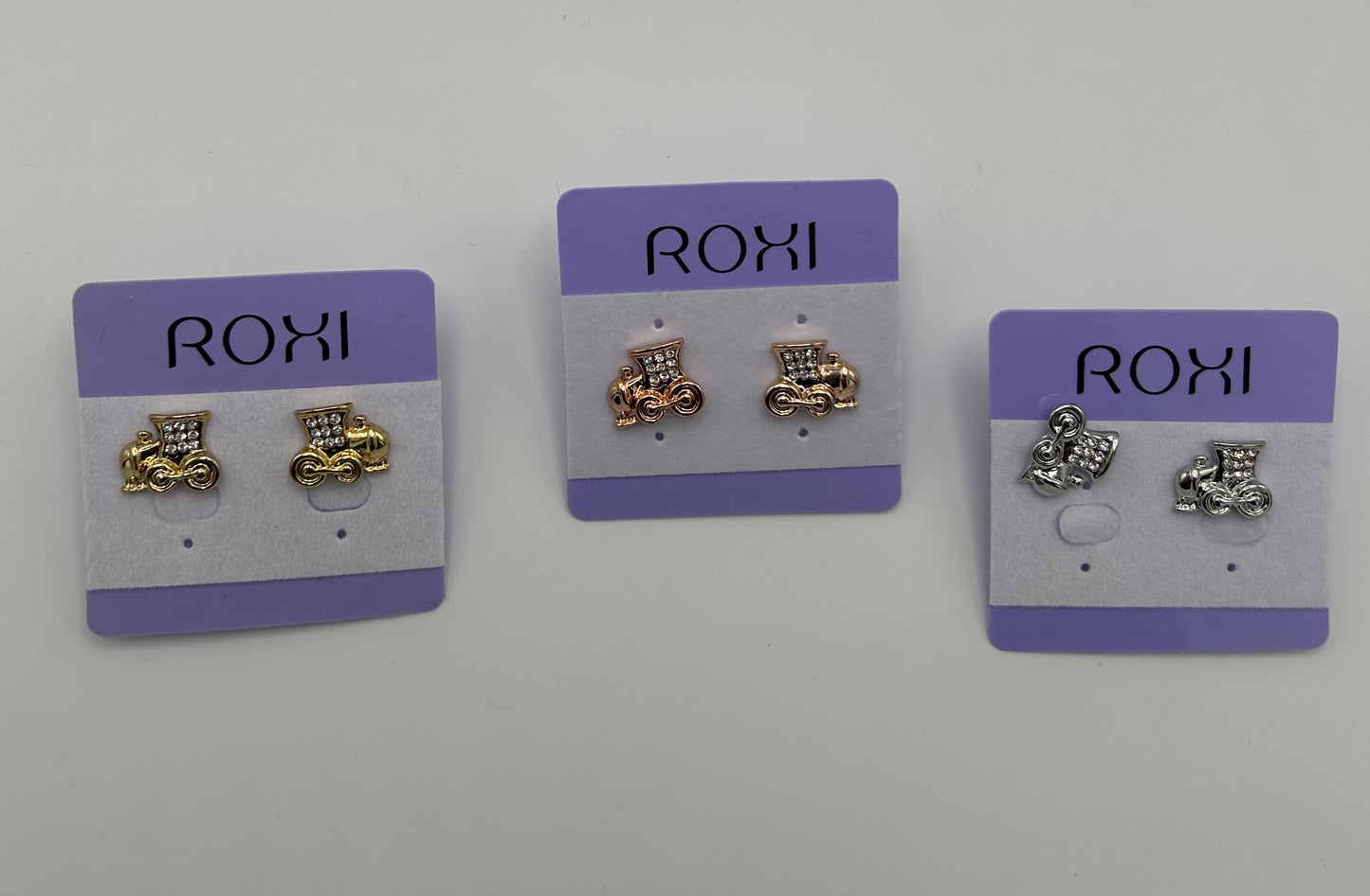 Train Earrings w/ Jewel