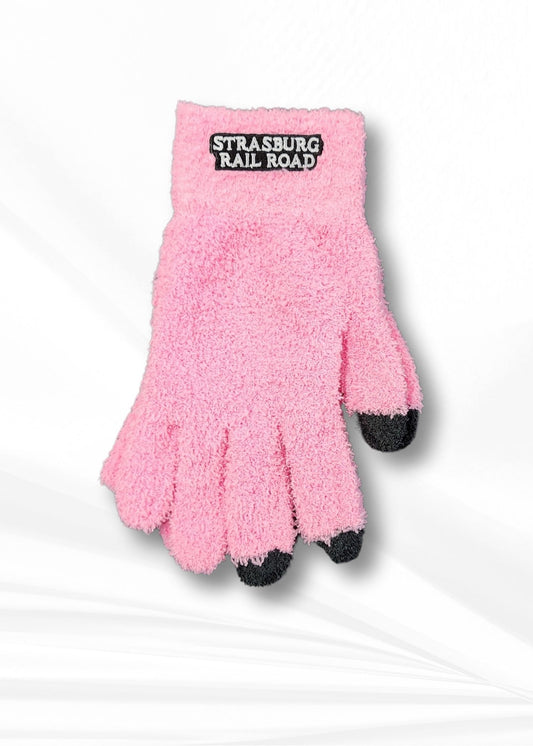 SRR - Adult Fuzzy Texting Gloves - Pink