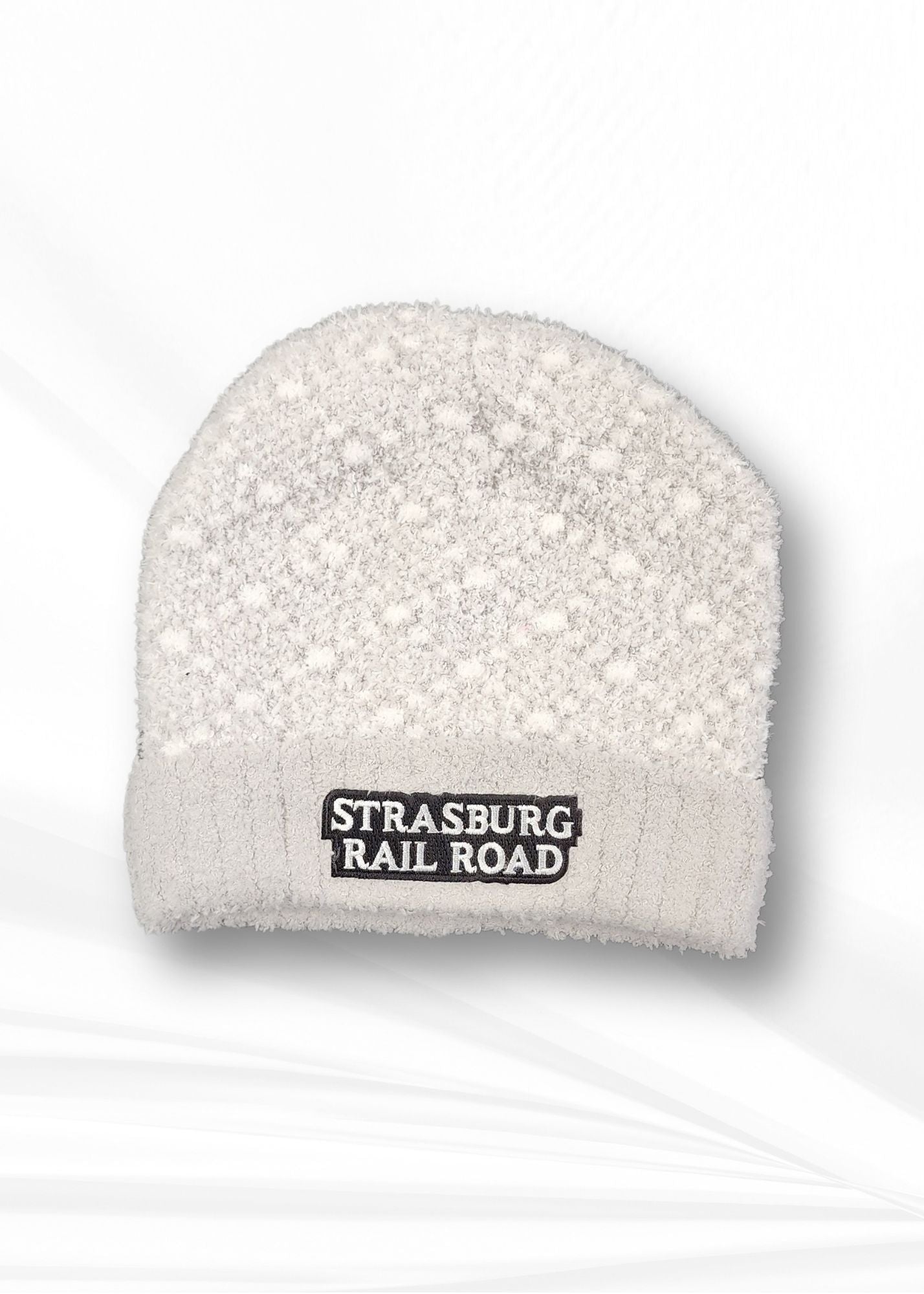 SRR - Rolled Beanie Fuzzy - Gray & White