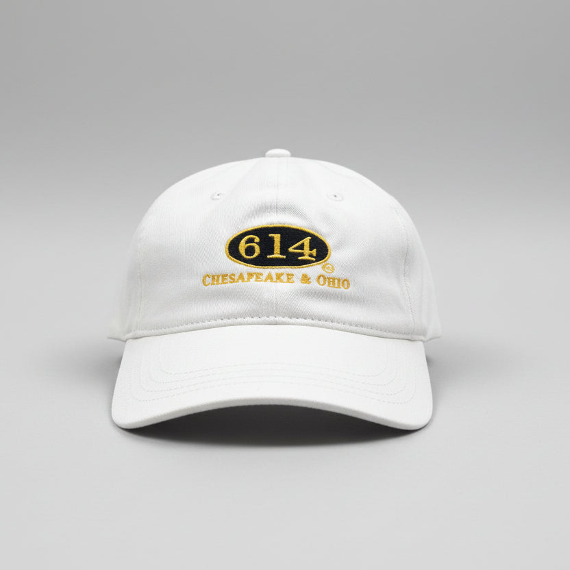 614 Baseball Cap w/ embroidered patch  - White