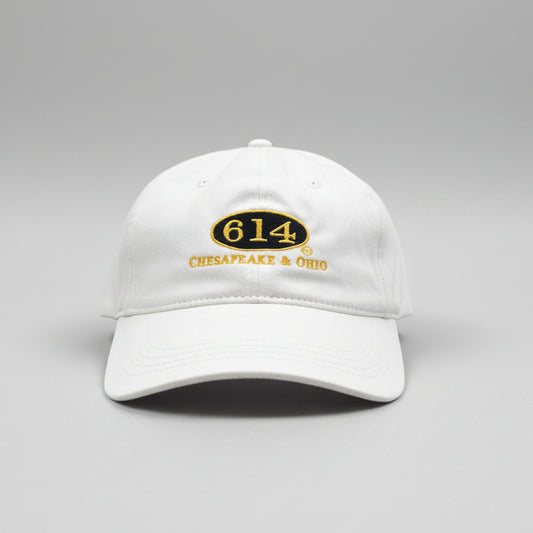 614 Baseball Cap w/ embroidered patch  - White