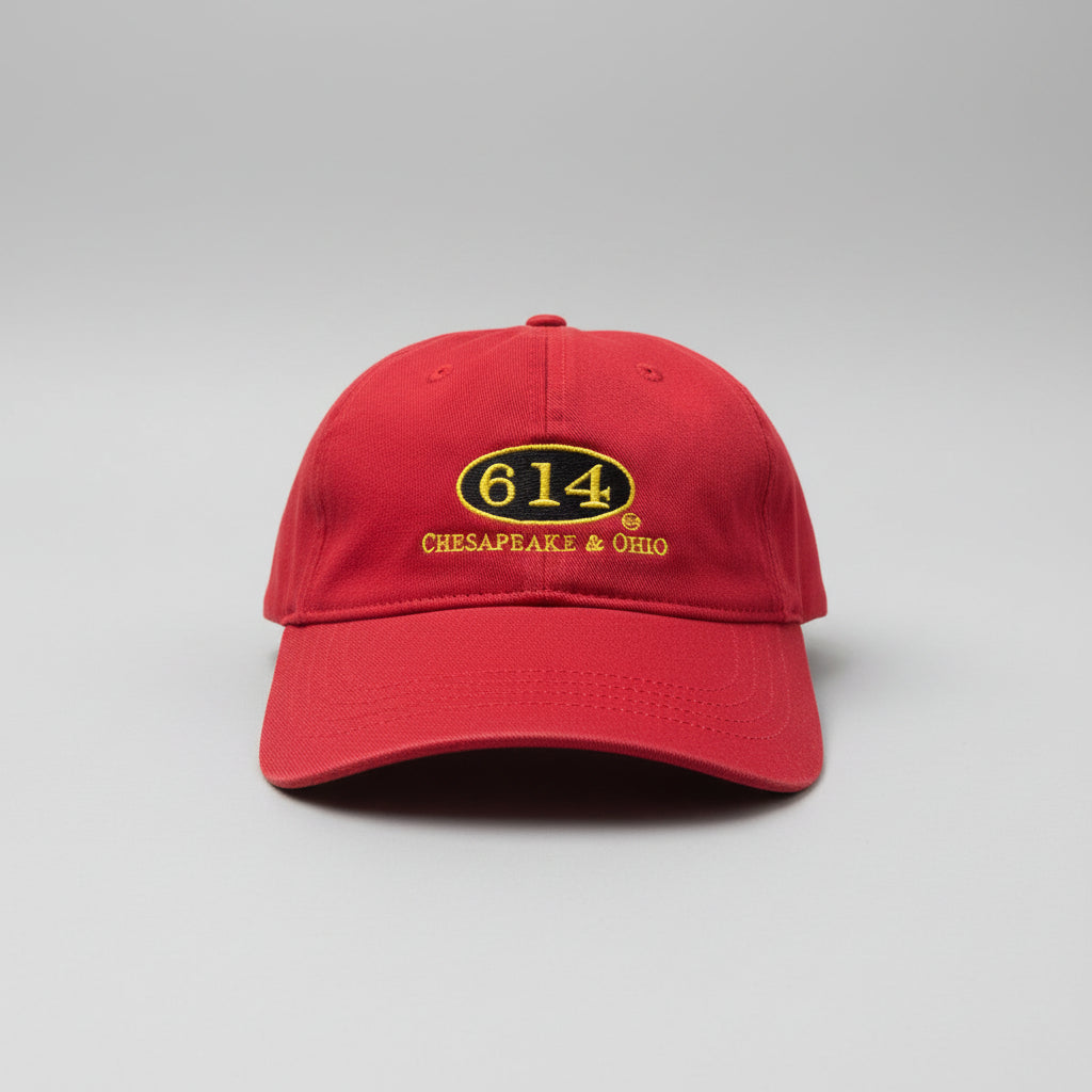 614 Baseball Cap w/ embroidered patch  - Red