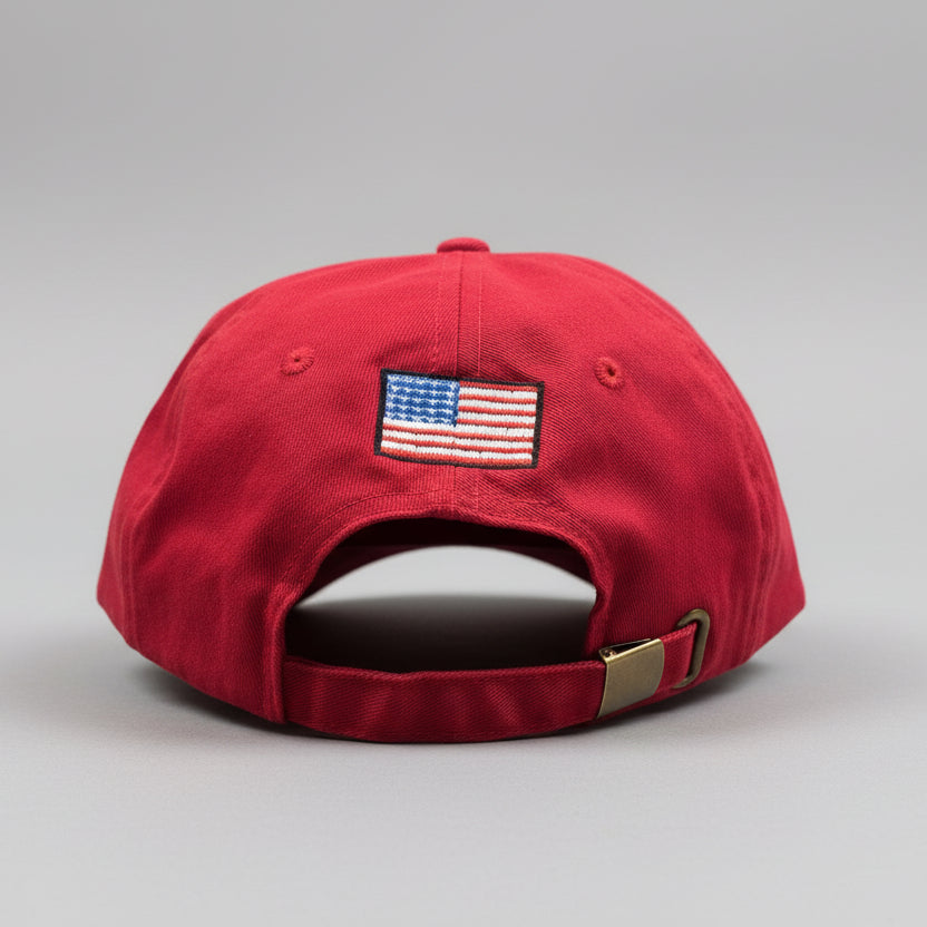 614 Baseball Cap w/ embroidered patch  - Red
