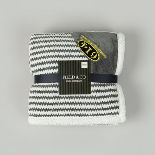 614 Sherpa Blanket - Grey & White