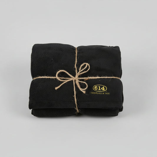 614 Black Plush Blanket