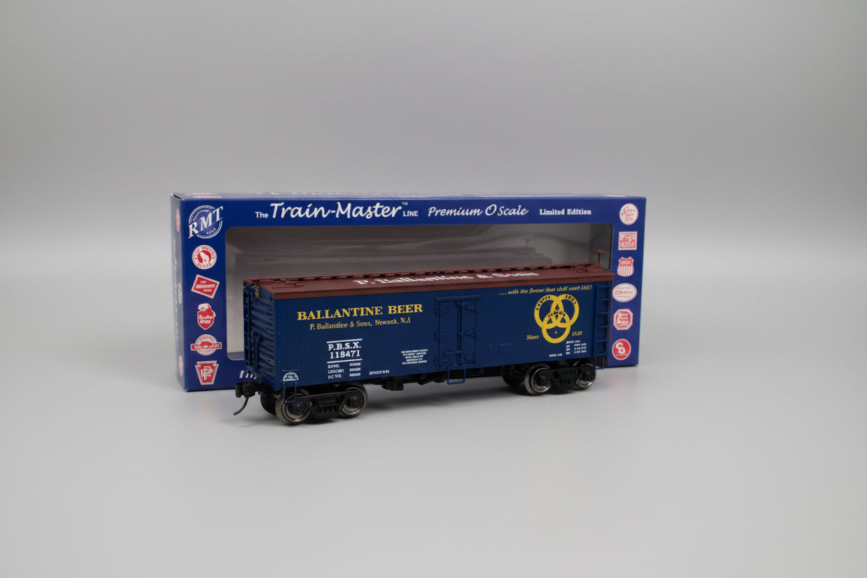 O Guage Trains Wood Side Reefer Car - Ballantine Beer