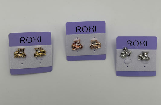 Train Earrings w/ Jewel